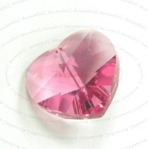1x Swarovski Crystal Heart Charm pendant Rose 18mm 6202