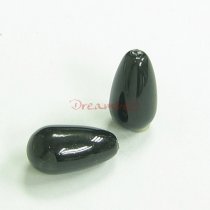 4x Swarovski crystal 5816 Pearl Drops Mystic Black half drilled 11.5mm