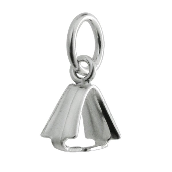 2x Sterling Silver Ice Pick Pinch in Bail Pendant Connector Clasp with Jumpring