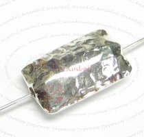 1X STERLING SILVER Hammered Rectangular FOCAL Bead 10mm x 17mm