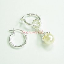 2x Sterling Silver Hoop Chandelier Earrings for European Dangle Bead Charm