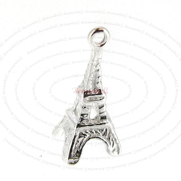 2x STERLING SILVER EIFFEL TOWER PENDANT 13mm