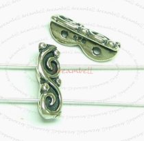 2x Sterling silver 2 Strand Flower bead spacer 12mm