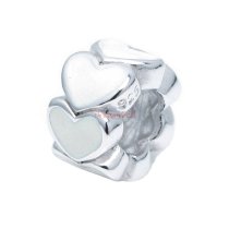 Sterling Silver Endless love Heart Enamel bead for European Charm Bracelets