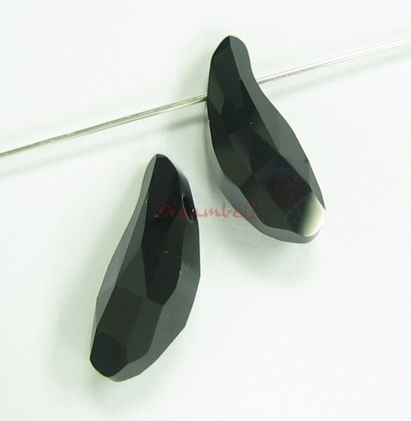 2x Swarovski Elements Crystal 5531 Aquiline Bead Pendant Jet Black 18mm