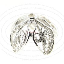 2x STERLING SILVER Round filigree FLOWER Bead cap 13mm