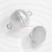 1x Sterling Silver 1 strand Round Ball Stardust Magnetic Clasp 10mm
