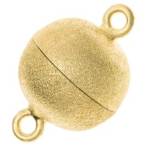 1x 14K Real Gold Plated over Sterling Silver 1 strand Round Ball Stardust Magnetic Clasp 14mm