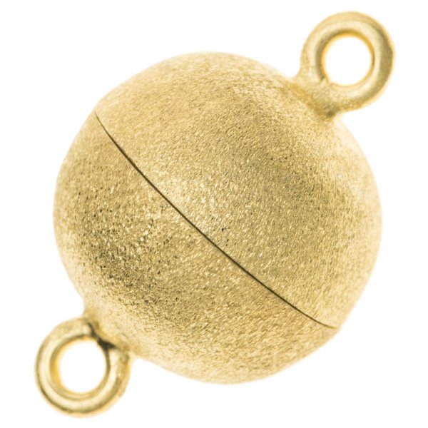 1x 14K Real Gold Plated over Sterling Silver 1 strand Round Ball Stardust Magnetic Clasp 14mm