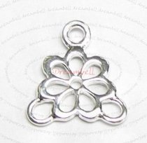 2x Sterling Silver FLOWER Chandelier Earring connector Bead