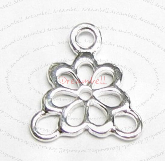 2x Sterling Silver FLOWER Chandelier Earring connector Bead
