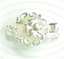 1x STERLING SILVER HEART FLOWER 1-STRAND Pearl Box CLASP 14mm