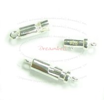 1x STERLING SILVER TUBE Bead SPRING CLASP 16x3.6mm