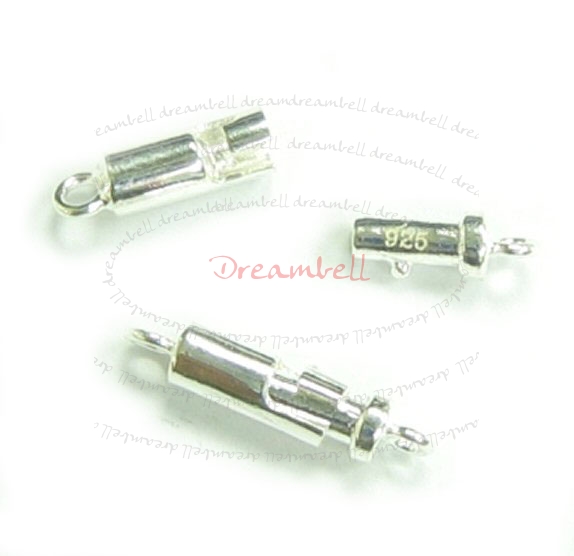 1x STERLING SILVER TUBE Bead SPRING CLASP 16x3.6mm