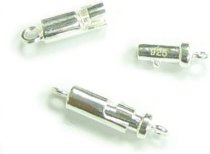 1x Sterling Silver Tube Spring Clasp | 16mm Sleek Modern Jewelry Closure