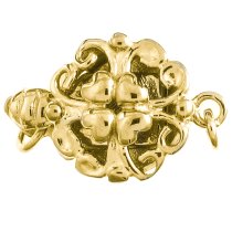 1x 14K Gold STR SILVER HEART FLOWER 1-STRAND Pearl Box CLASP 14mm