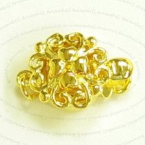 1x 14K Gold STR SILVER HEART FLOWER 1-STRAND Pearl Box CLASP 14mm