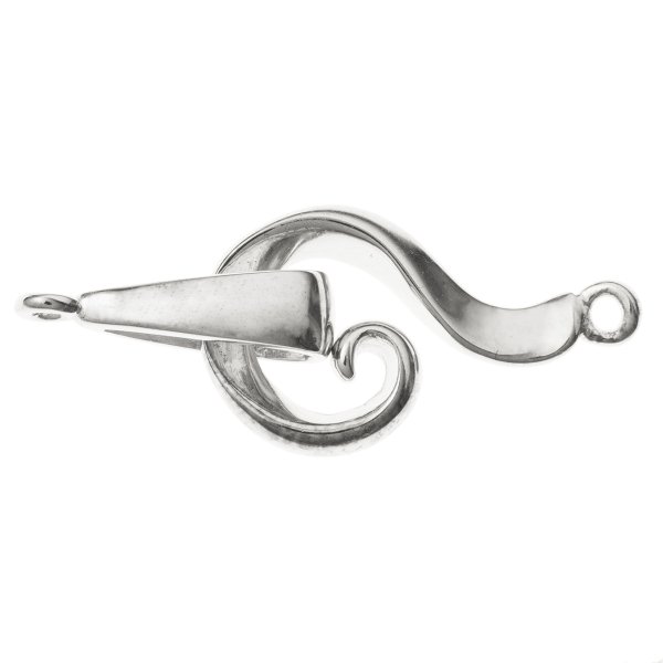 1x STERLING SILVER FLOWER HOOK EYE S CLASP BEAD 30mm