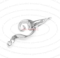 1x STERLING SILVER FLOWER HOOK EYE S CLASP BEAD 30mm