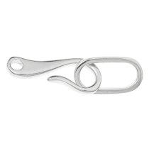 1x STERLING SILVER PLAIN HOOK EYE S CLASP BEAD 23mm