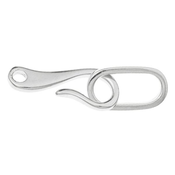 1x STERLING SILVER PLAIN HOOK EYE S CLASP BEAD 23mm
