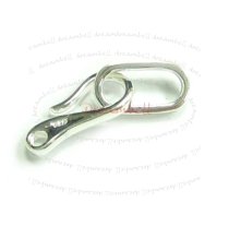 1x STERLING SILVER PLAIN HOOK EYE S CLASP BEAD 23mm