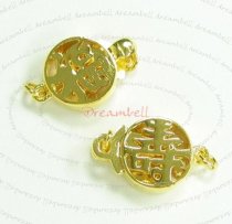 1x Gold Sterling SILVER 1-STRAND CLASSIC CHINESE PEARL BOX CLASP 1x Gold Sterling SILVER 1-STRAND CLASSIC CHINESE PEARL BOX CLASP