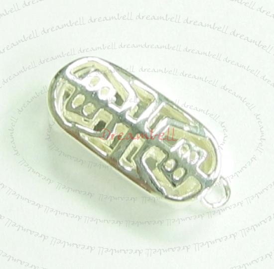 1x Sterling SILVER 1-STRAND OVAL CLASSIC CHINESE PEARL BOX CLASP
