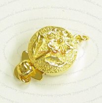 1x Gold Sterling SILVER 1-STRAND OVAL CLASSIC CHINESE PEARL BOX CLASP