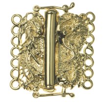 1x Gold STR SILVER 7-STRAND DRAGON Phoenix PEARL BOX CLASP