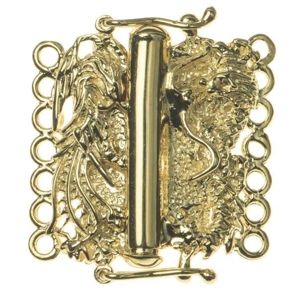 1x Gold STR SILVER 7-STRAND DRAGON Phoenix PEARL BOX CLASP