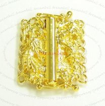 1x Gold STR SILVER 7-STRAND DRAGON Phoenix PEARL BOX CLASP