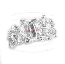 1x STERL SILVER 2-STRAND Stardust FLOWER PEARL BOX CLASP