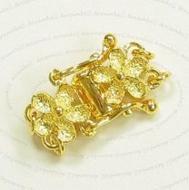 1 Gold STERLING SILVER 2-STRAND Stardust FLOWER PEARL BOX CLASP