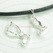 1x Sterling Silver Pendant Asymmetrical Pinch in Bail Clasp