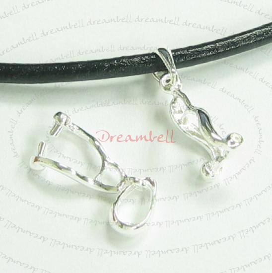 1x Sterling Silver Pendant Asymmetrical Pinch in Bail Clasp