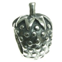 antique sterling silver Strawberry Bead for European Charm Bracelets