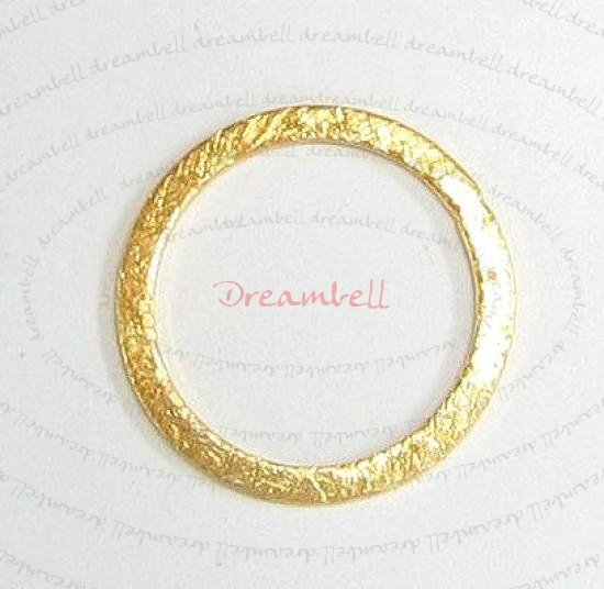 14K Vermeil Gold plated Silver SATIN MATTE Finish Round hoop Jump ring Connector 18mm