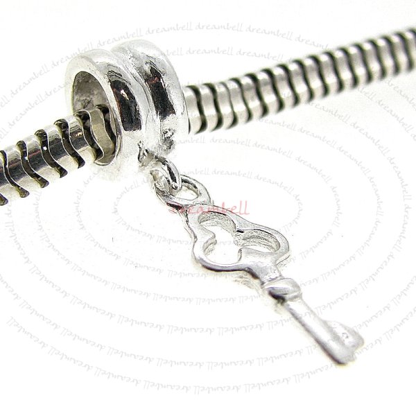 Sterling Silver KEY Dangle Bead for European Charm Bracelets