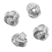4x Sterling Silver 4mm Round Woven Spacer Bead
