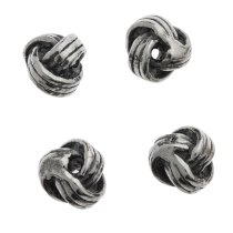 4x Sterling Silver 4mm Round Woven Spacer Bead