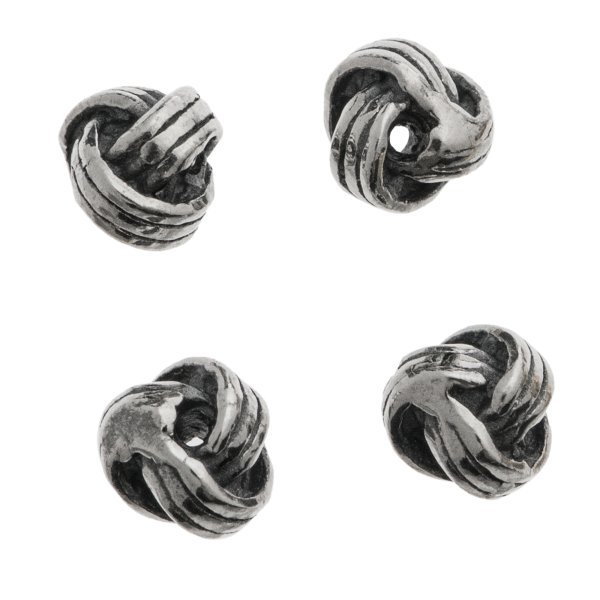 4x Sterling Silver 4mm Round Woven Spacer Bead