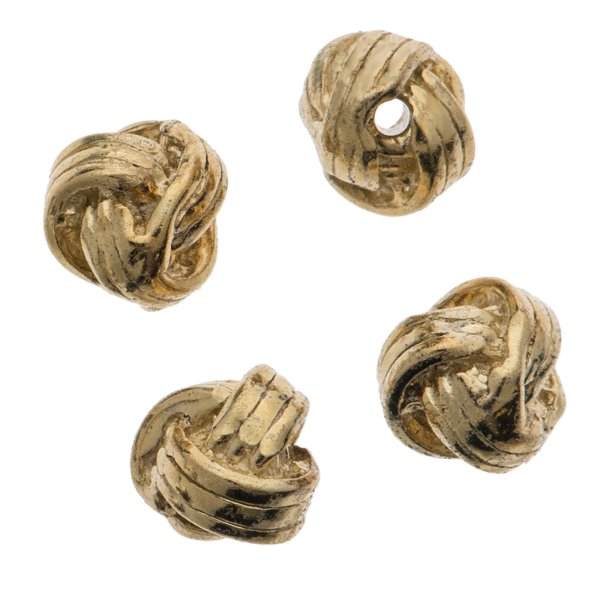 4x 14k Gold Sterling Silver 4mm Round Woven Spacer Bead