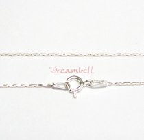1x Sterling Silver Cardano Chain Necklace 1.3mm 1.6mm w/ spring ring 18″