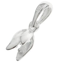 1x BRIGHT STERLING SILVER PENDANT leaf Pinch CLASP W/ BAIL
