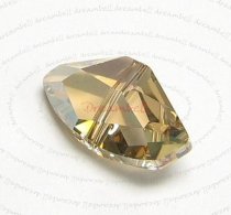 2x Swarovski Elements Crystal 5556 Galactic Pendant Bead Golden Shadow 11x19mm