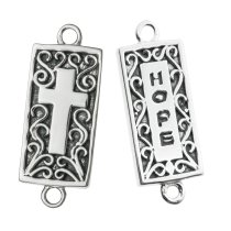 1x STERLING SILVER Flower Connector beads - HOPE CROSS