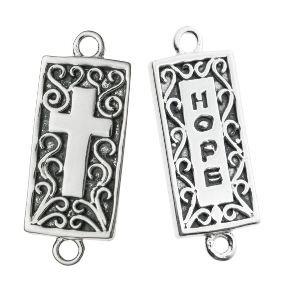 1x STERLING SILVER Flower Connector beads - HOPE CROSS