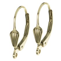 2x 14K Gold Filled SHELL Ear wire Leverback earwires Lever back with open ring