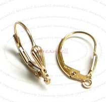 2x 14K Gold Filled SHELL Ear wire Leverback earwires Lever back with open ring